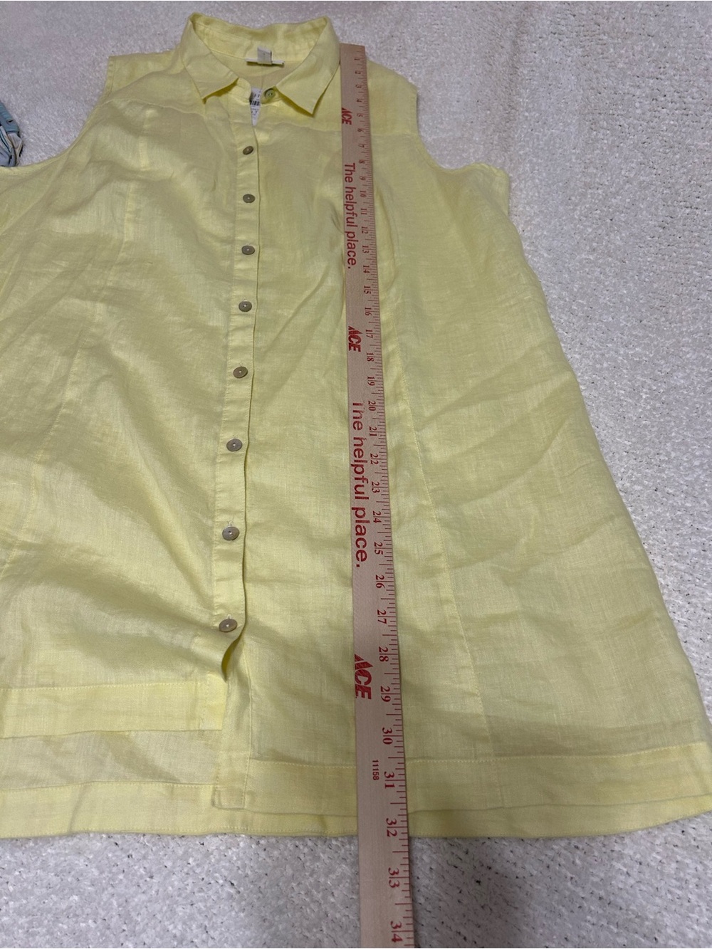 NEW J. Jill 100% Linen Button Up Tunic Top Large TALL Butter Yellow Minimalist - Picture 6 of 6